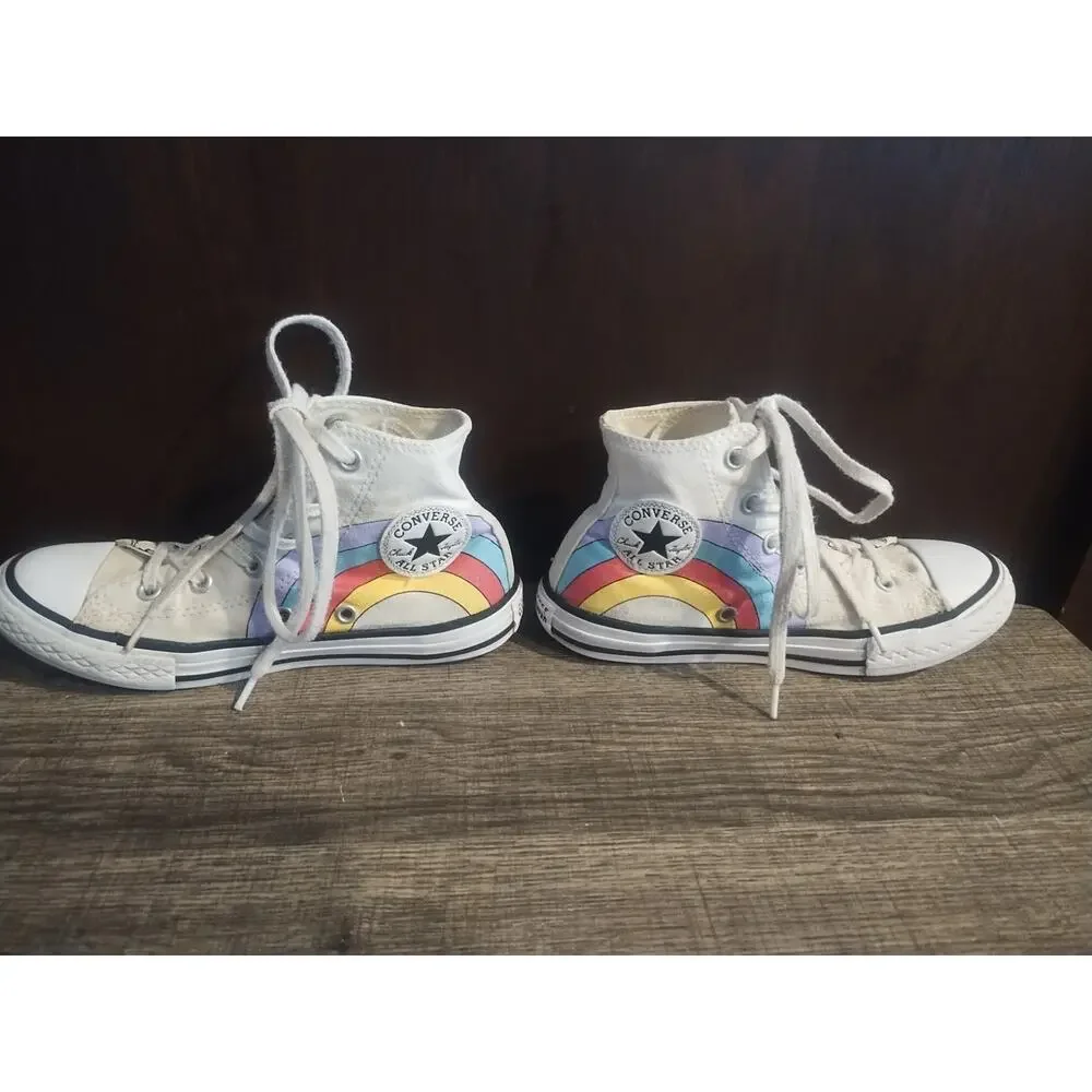 Converse Unicorn Rainbow Youth canvas High Top Sneakers Girls Size 1 Lace up